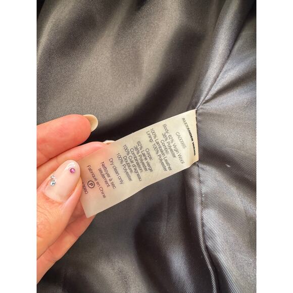 T by Alexander Wang Horizon Stripe Double-Breasted Ombre Wool Car Coat - Picture 8 of 15